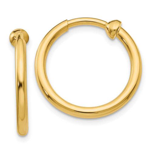 Image of 15mm 14K Yellow Gold Non-Pierced Hoop Earrings X94