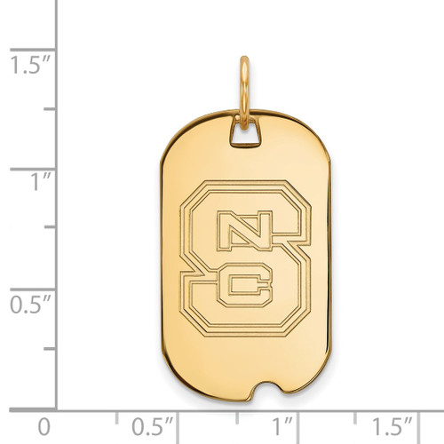 14K Yellow Gold North Carolina State University Small Dog Tag by LogoArt
