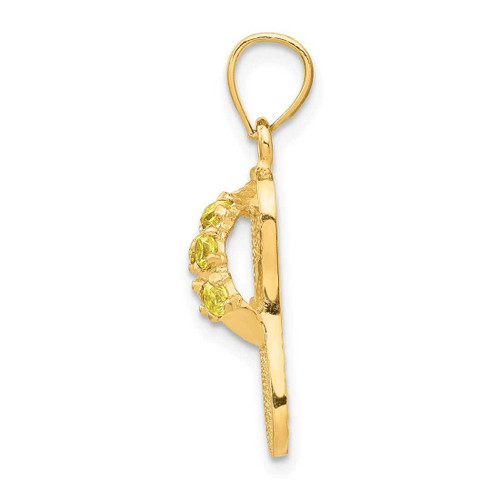 Image of 14K Yellow Gold November/CZ Simulated Birthstone Flip Flop Pendant