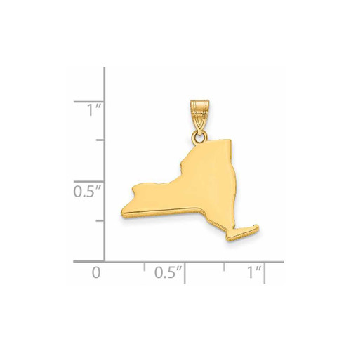 Image of 14K Yellow Gold NY State Pendant