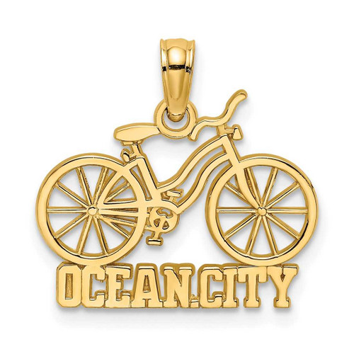Image of 14K Yellow Gold Ocean City Under Bicycle Pendant