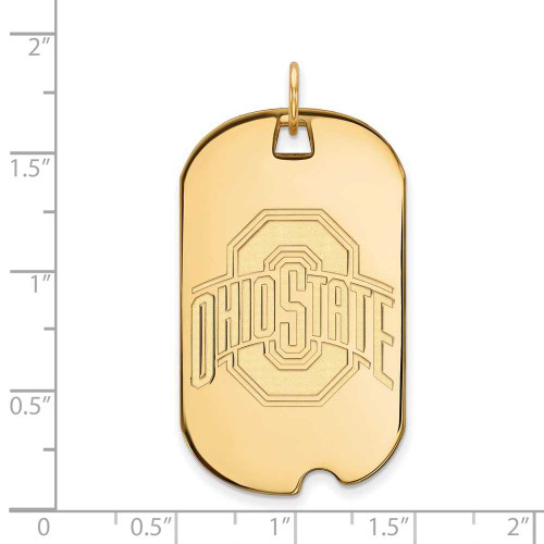 Image of 14K Yellow Gold Ohio State University Large Dog Tag by LogoArt