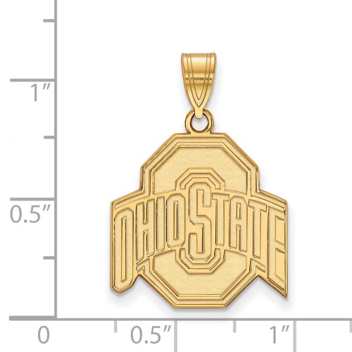 Image of 14K Yellow Gold Ohio State University Large Pendant by LogoArt (4Y004OSU)