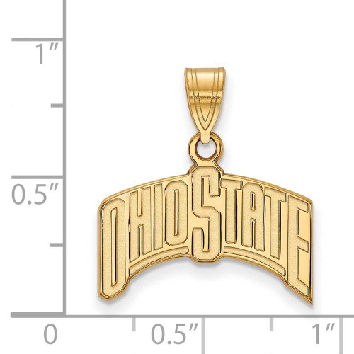 Image of 14K Yellow Gold Ohio State University Large Pendant by LogoArt (4Y069OSU)