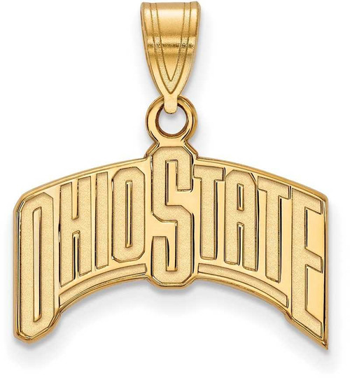 Image of 14K Yellow Gold Ohio State University Large Pendant by LogoArt (4Y069OSU)