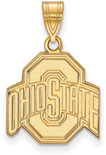 Image of 14K Yellow Gold Ohio State University Medium Pendant by LogoArt (4Y003OSU)