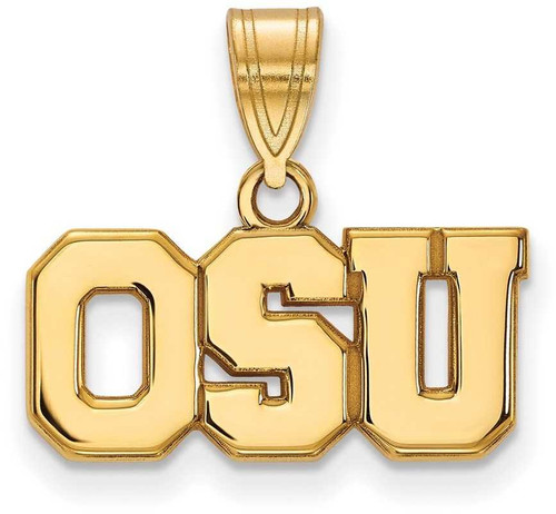 Image of 14K Yellow Gold Ohio State University Medium Pendant by LogoArt (4Y082OSU)