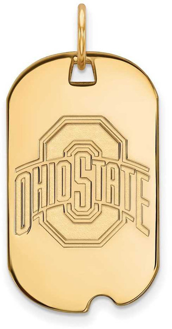 Image of 14K Yellow Gold Ohio State University Small Dog Tag by LogoArt