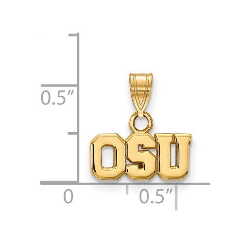 Image of 14K Yellow Gold Ohio State University Small Pendant by LogoArt (4Y081OSU)