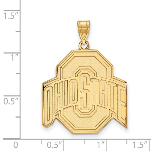 Image of 14K Yellow Gold Ohio State University XL Pendant by LogoArt (4Y005OSU)