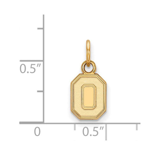 Image of 14K Yellow Gold Ohio State University X-Small Pendant by LogoArt (4Y044OSU)