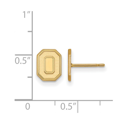 14K Yellow Gold Ohio State University X-Small Post Earrings by LogoArt 4Y051OSU