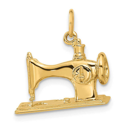 Image of 14K Yellow Gold Old-Style Sewing Machine Charm