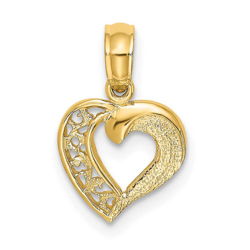 Image of 14K Yellow Gold Open Mini Heart Pendant