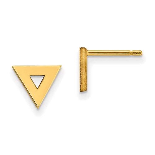 Image of 8mm 14K Yellow Gold Open Triangle Stud Post Earrings