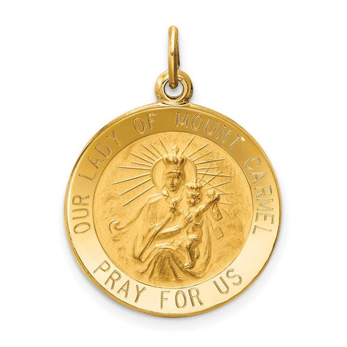 Image of 14K Yellow Gold Our Lady Of Mt. Carmel Medal Charm XR652
