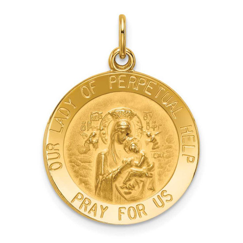 Image of 14K Yellow Gold Our Lady Of Perpetual Help Medal Pendant