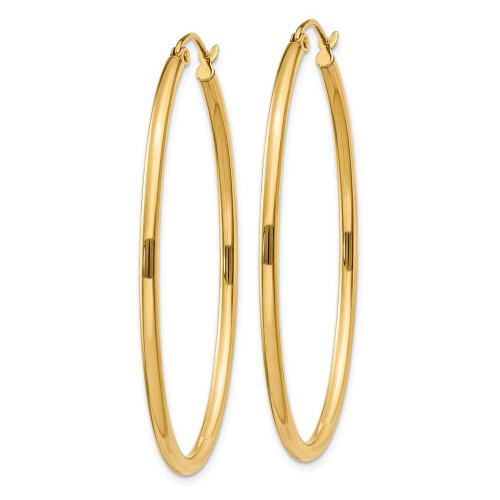 Image of 28mm 14K Yellow Gold Oval Polished Hoop Earrings TA259