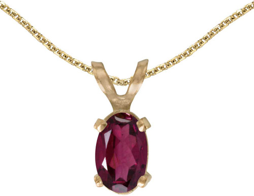 Image of 14k Yellow Gold Oval Rhodolite Garnet Pendant (Chain NOT included)