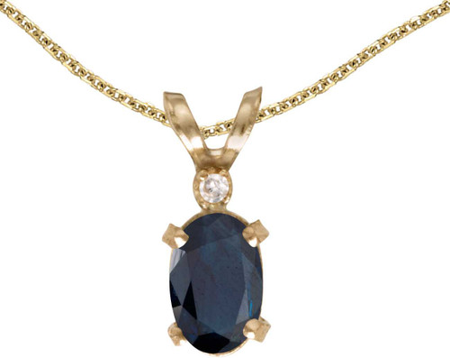 Image of 14k Yellow Gold Oval Sapphire And Diamond Filigree Pendant (Chain NOT included)