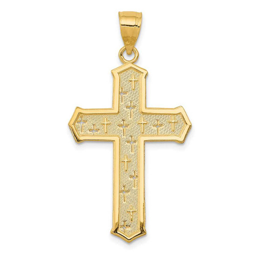 Image of 14K Yellow Gold Passion Cross Pendant D3523