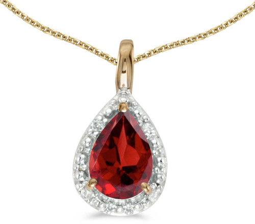 Image of 14k Yellow Gold Pear Garnet Pendant (Chain NOT included)