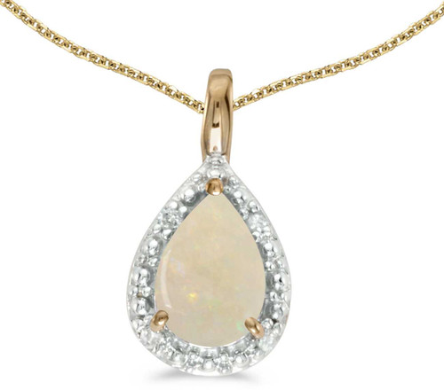 Image of 14k Yellow Gold Pear Opal Pendant (Chain NOT included)