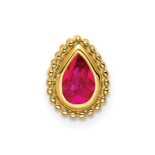 Image of 14K Yellow Gold Pear Ruby Chain Slide Pendant
