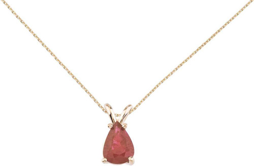 Image of 14K Yellow Gold Pear-Shaped Ruby Pendant & Gift Box (Chain NOT included)