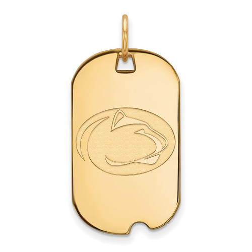 14K Yellow Gold Penn State University Small Dog Tag by LogoArt