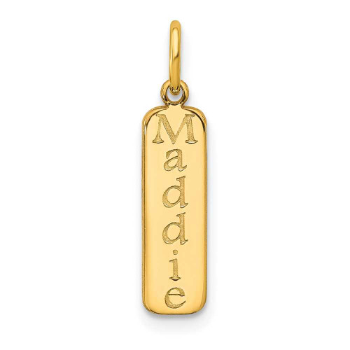 Image of 14K Yellow Gold Personalized Vertical Name Bar Charm