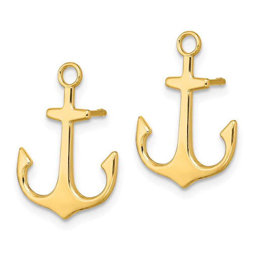 Image of 18mm 14K Yellow Gold Polished & 2-D Anchor Post Earrings
