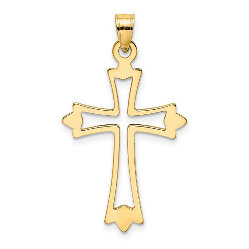 Image of 14K Yellow Gold Polished & Cut-Out Cross Pendant K8482
