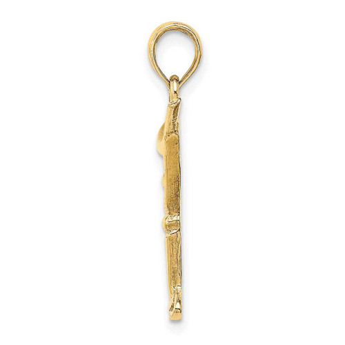 Image of 14K Yellow Gold Polished & Cut-Out Martini w/ Olive Pendant