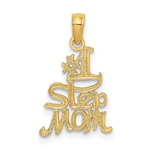 Image of 14K Yellow Gold Polished & Engraved #1 Step Mom Pendant