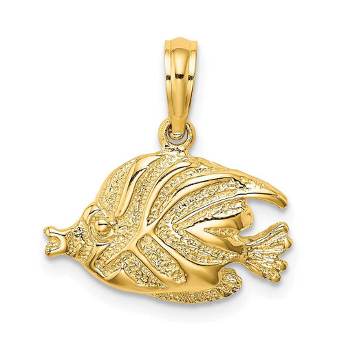 Image of 14K Yellow Gold Polished & Engraved Fish Pendant K7686