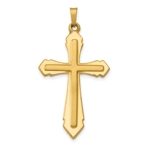 Image of 14K Yellow Gold Polished & Satin Passion Cross Pendant