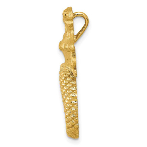 Image of 14K Yellow Gold Polished & Satin Shiny-Cut Mermaid Slide Pendant