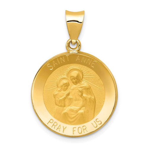 Image of 14K Yellow Gold Polished & Satin St. Anne Medal Pendant XR1286