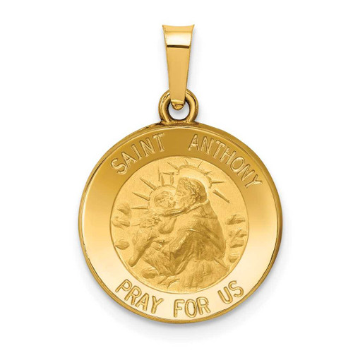 Image of 14K Yellow Gold Polished & Satin St. Anthony Medal Pendant XR1287