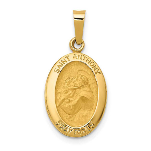 Image of 14K Yellow Gold Polished & Satin St. Anthony Medal Pendant XR1288