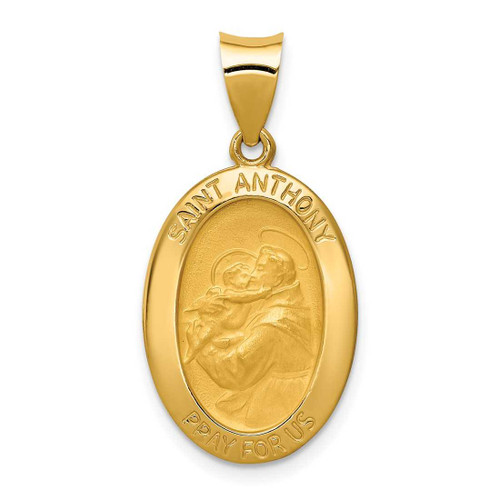 Image of 14K Yellow Gold Polished & Satin St. Anthony Medal Pendant XR1289