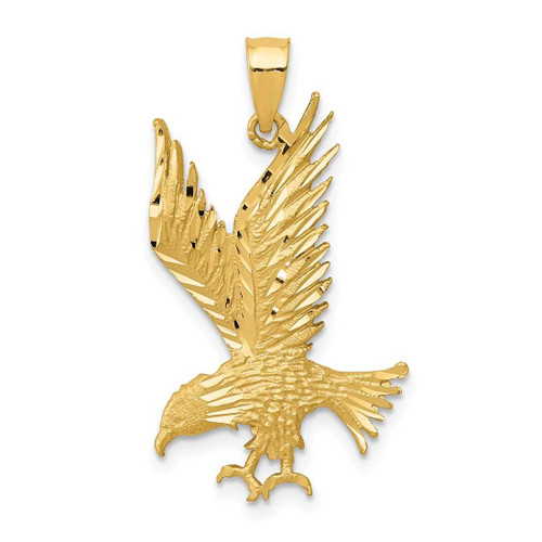 Image of 14K Yellow Gold Polished & Shiny-Cut Eagle Pendant