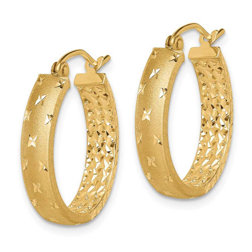 Image of 14K Yellow Gold Polished & Shiny-Cut In/Out Hoop Earrings TF1572