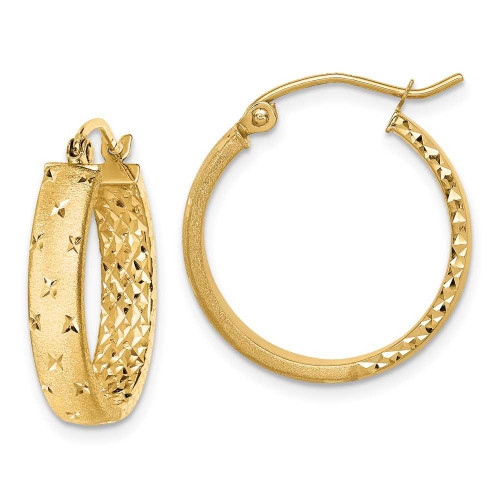 Image of 14K Yellow Gold Polished & Shiny-Cut In/Out Hoop Earrings TF1572