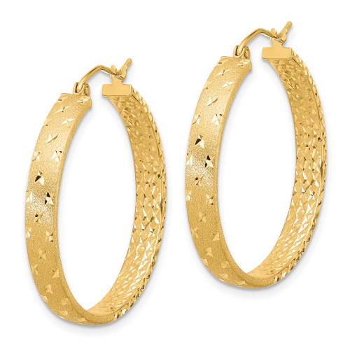 Image of 14K Yellow Gold Polished & Shiny-Cut In/Out Hoop Earrings TF1574