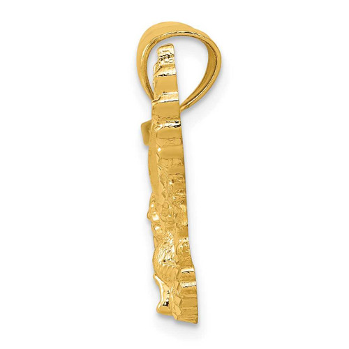 Image of 14K Yellow Gold Polished & Textured Eagle Pendant