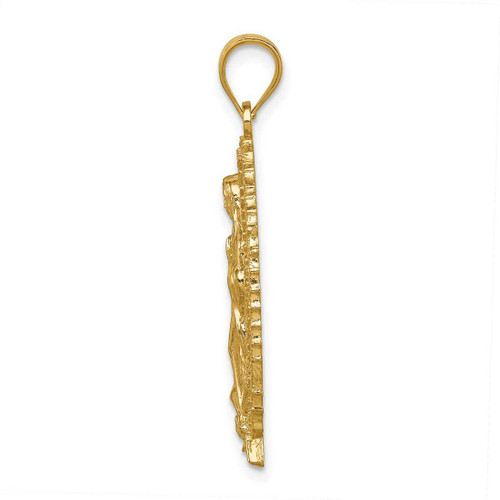 Image of 14k Yellow Gold Polished & Textured Guadalupe Pendant