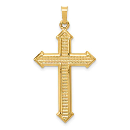 Image of 14K Yellow Gold Polished & Textured Passion Cross Pendant