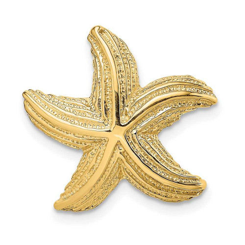 Image of 14K Yellow Gold Polished & Textured Starfish Slide Pendant